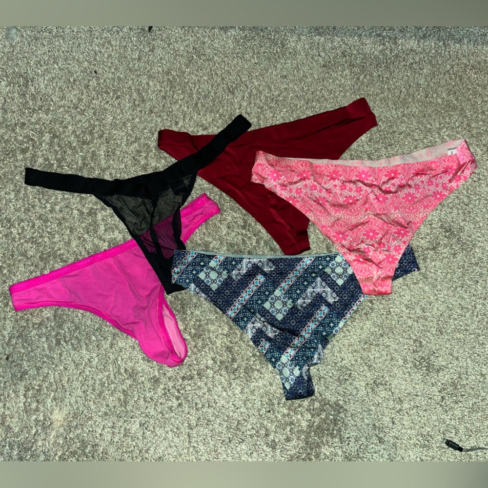 Victoria's Secret Thong Panties Set - Black, Red, Pink, Blue